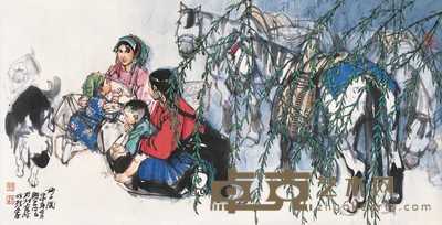 史国良 甲申（2004年）作 母子图 镜心 138×68cm
